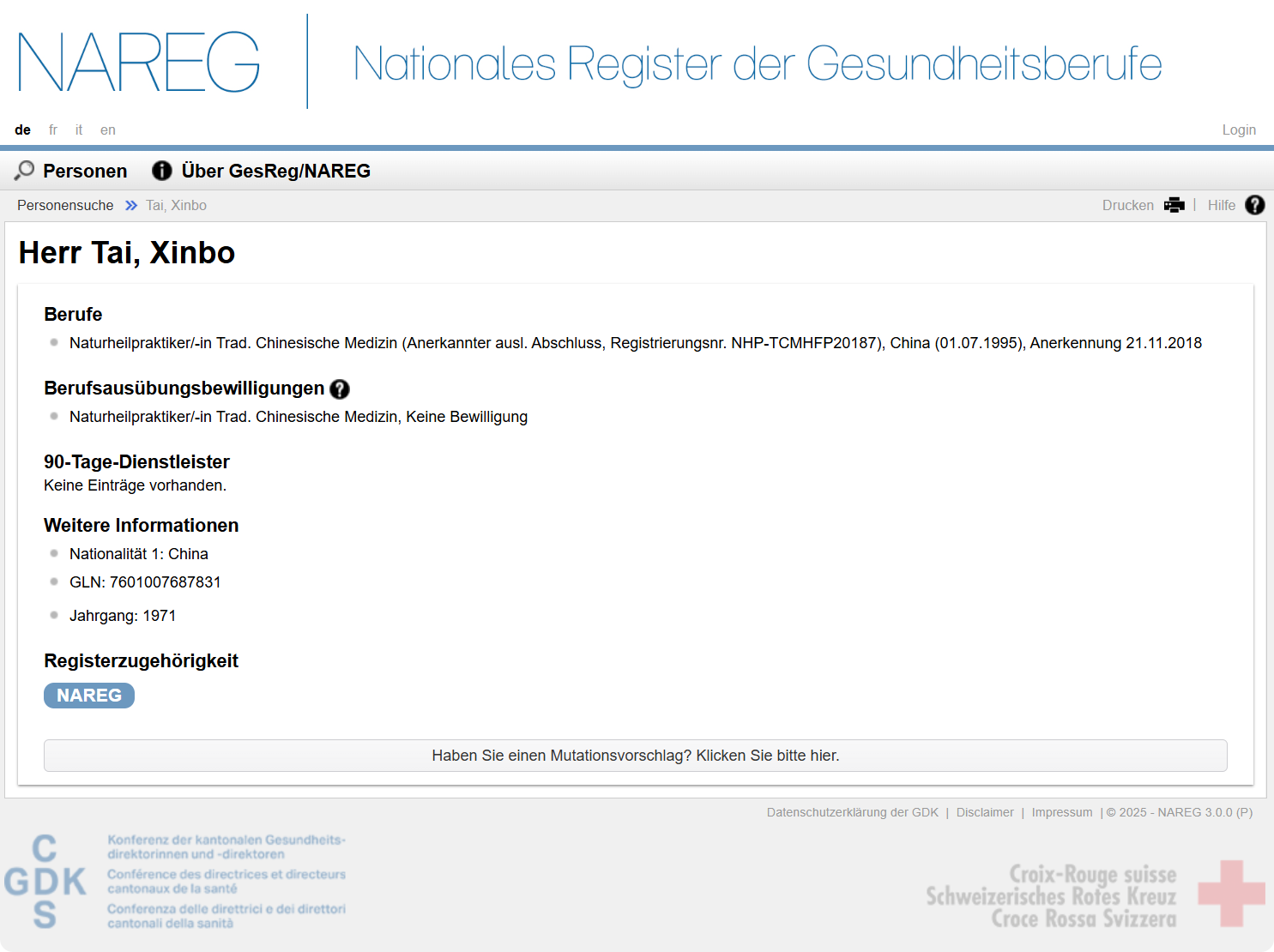 NAREG registration